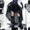 AltGoth Streetwear Gothic Dark Lace Skirt Women Y2k Vintage Fairycore Grunge Strap Patchwork High Waist Irregular Skirt Clubwear