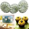 Professional 3pcs Sunflower Cookie Cutter Set with Plunger, Fondant Mould and Spring Press Mold, Cake Mold Bakeware for Baking and Decorating