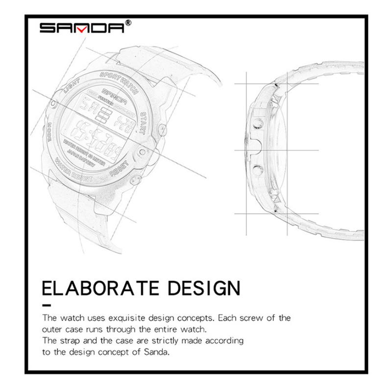 SANDA Новые студенческие спортивные электронные часы, мужские молодежные многофункциональные уличные часы, часы для мальчиков
