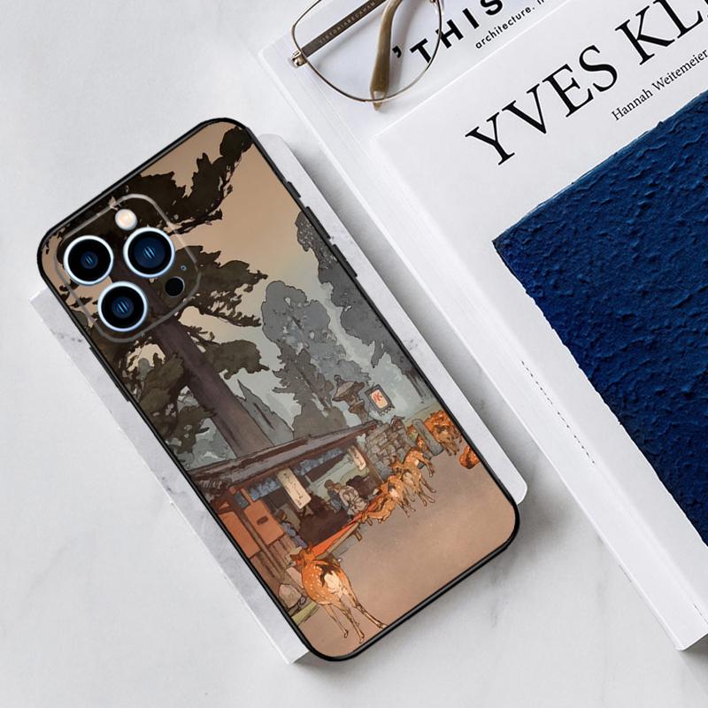 Japanese Style Ukiyo-e Art Case For iPhone 17 Air 15 14 13 12 11 16 Pro Max Mini 16 15 Plus 16e Funda Silicone Cover
