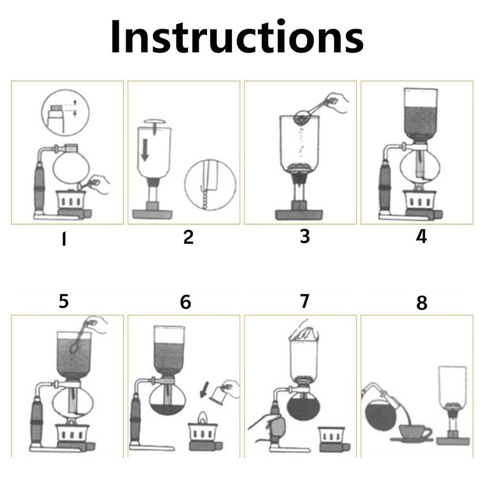 Heat-Resistant Filtered Siphon Coffee Maker 3/5 Cups Coffee Pot Vacuum Coffee Brewer Friends