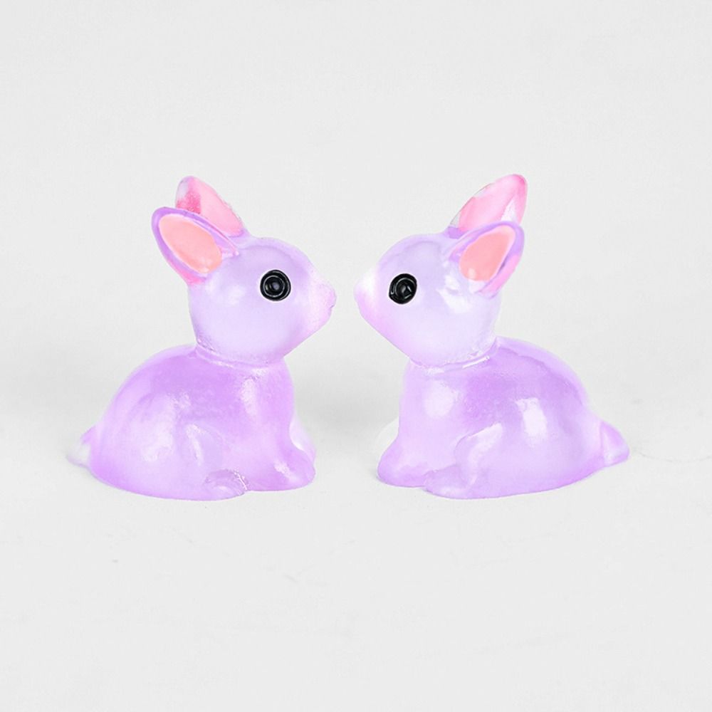Gardening Luminous Bunnies Cute Miniature Figurines Microlandscape Mini Rabbit Ornaments