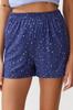 Women's Fashion New Pajama Set Blue 100% Cotton Star Patterned Knitted Pajama Set