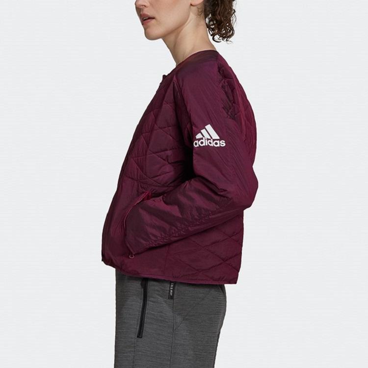 Adidas ZNE Стеганая куртка Повседневная спортивная верхняя одежда Женская верхняя одежда Бордовый FS2434