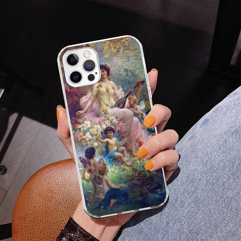 Чехол для телефона в стиле живописи эпохи Возрождения Для iPhone 17 Air 16 Pro Max 16E 15 + 14 Plus 11 12 13 Mini 7 8 SE Подарок Печатная Обложка Fundas 17 A