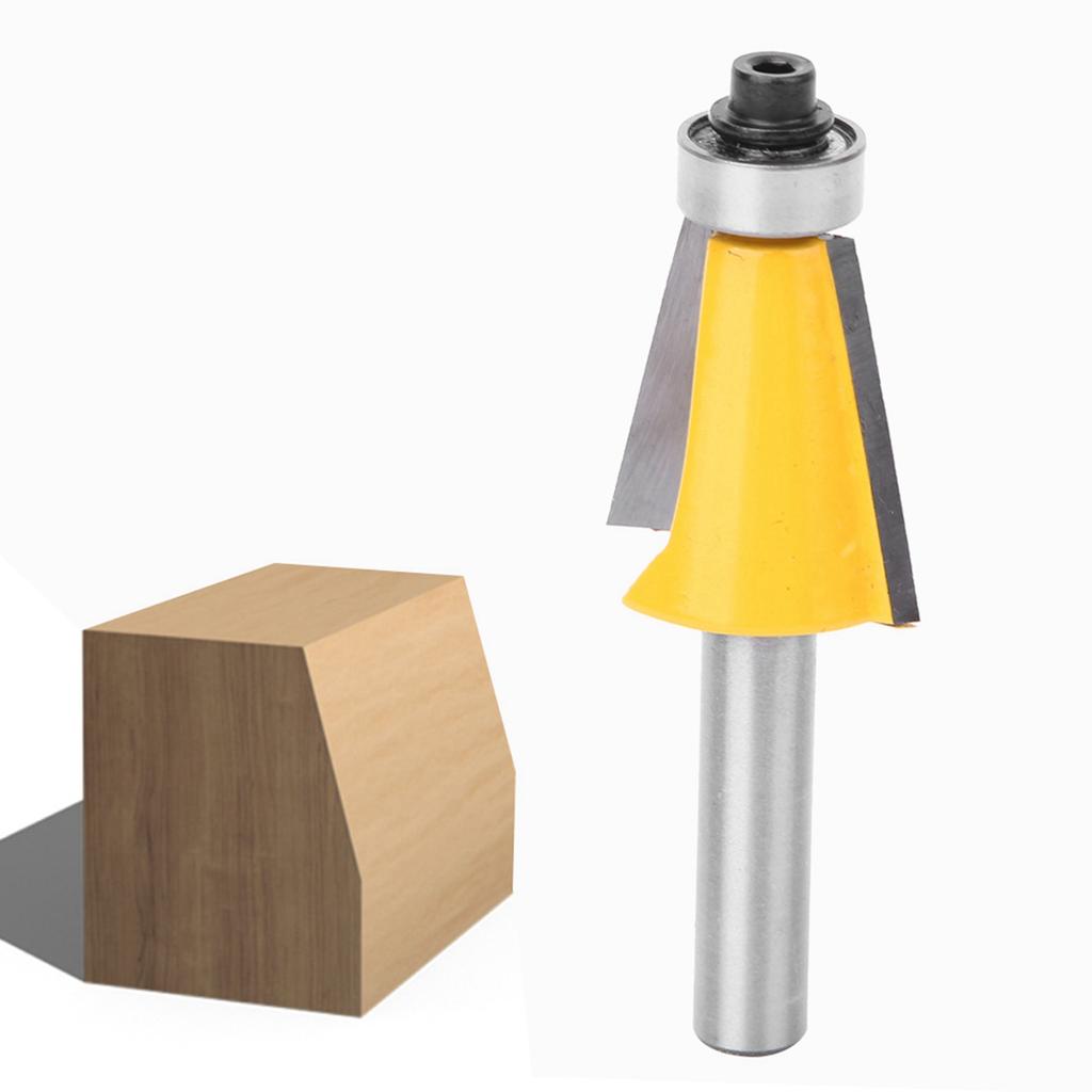 8mm Shank Chamfer Bevel Edging Router Bit with Bearing Woodworking Milling Cutter15 Degrees