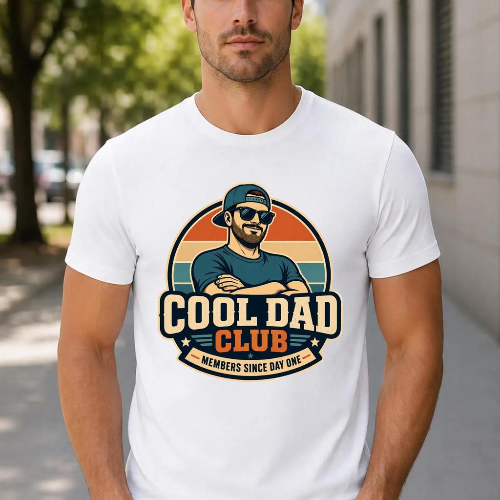 Cool Dad Club T Shirt Retro Funny Fathers Day Stylish For Him Vintage Unisex Casual Streetwear Top For Everyday Wear