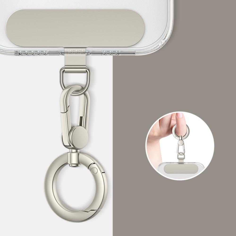 Stainless Steel Phone Lanyard Clip Patch Detachable 360° Rotatable Phone Case Hanging Rope Snap Ultra-thin Anti-lost