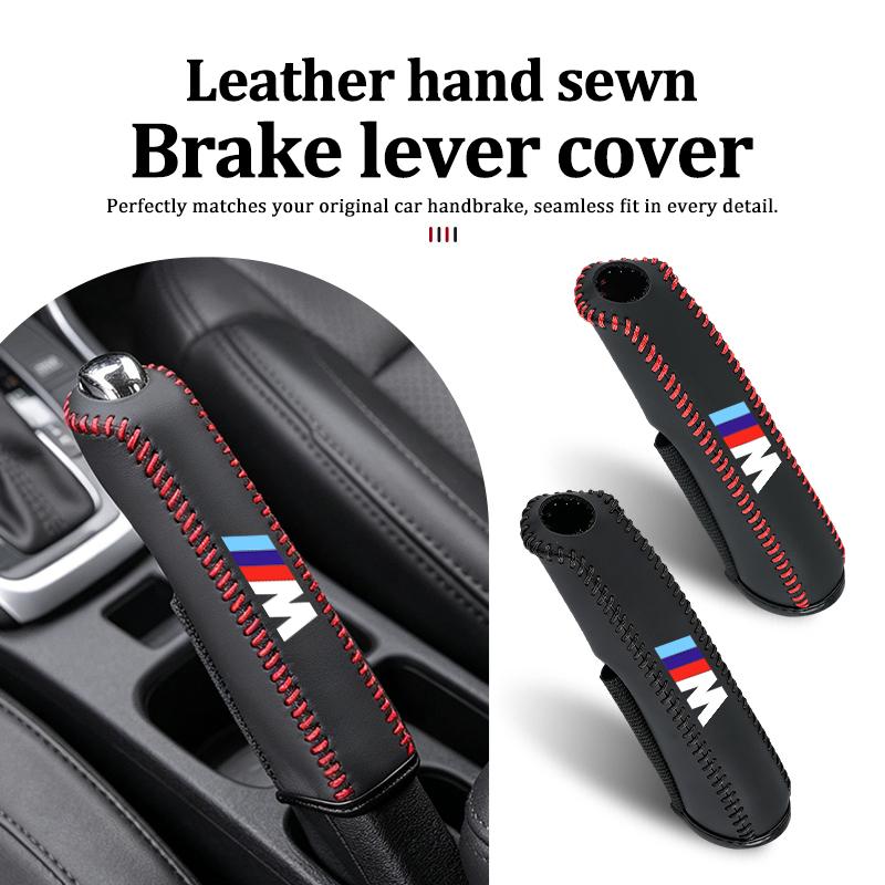 QCSD2 Car Handbrake Cover Hand Sewn Protective Gear Shift Lever Sleeve For BMW M 1 3 4 5 6 7 Series X1 X3 X4 X5 G20 G38 F48 E36 E39