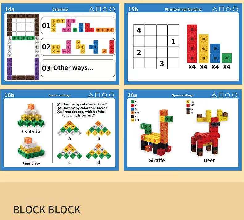 Творческие образовательные строительные блоки для детского сада - размер 2 см, набор из 100 предметов