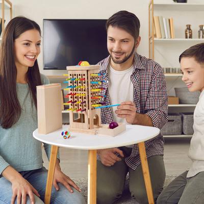 1 Набор Деревянная Башня из Палочек Игра в Кости с Аксессуарами Мелкая Моторика Красочные Палочки Счет Математика Обучающая Настольная Игра Малыши Мальчики Девочки Подарок