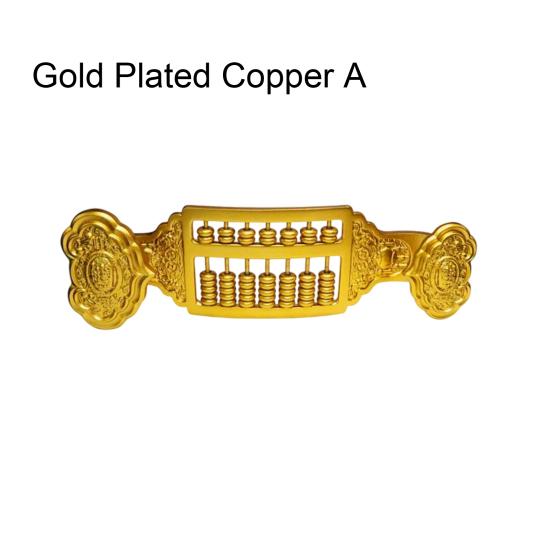 Mini Brass Abacus Ruyi Decoration Vintage Chinese Ruyi Golden Abacus Math Calculating Tool Sculpture Feng Shui Decoration Home Office Desktop Ornament