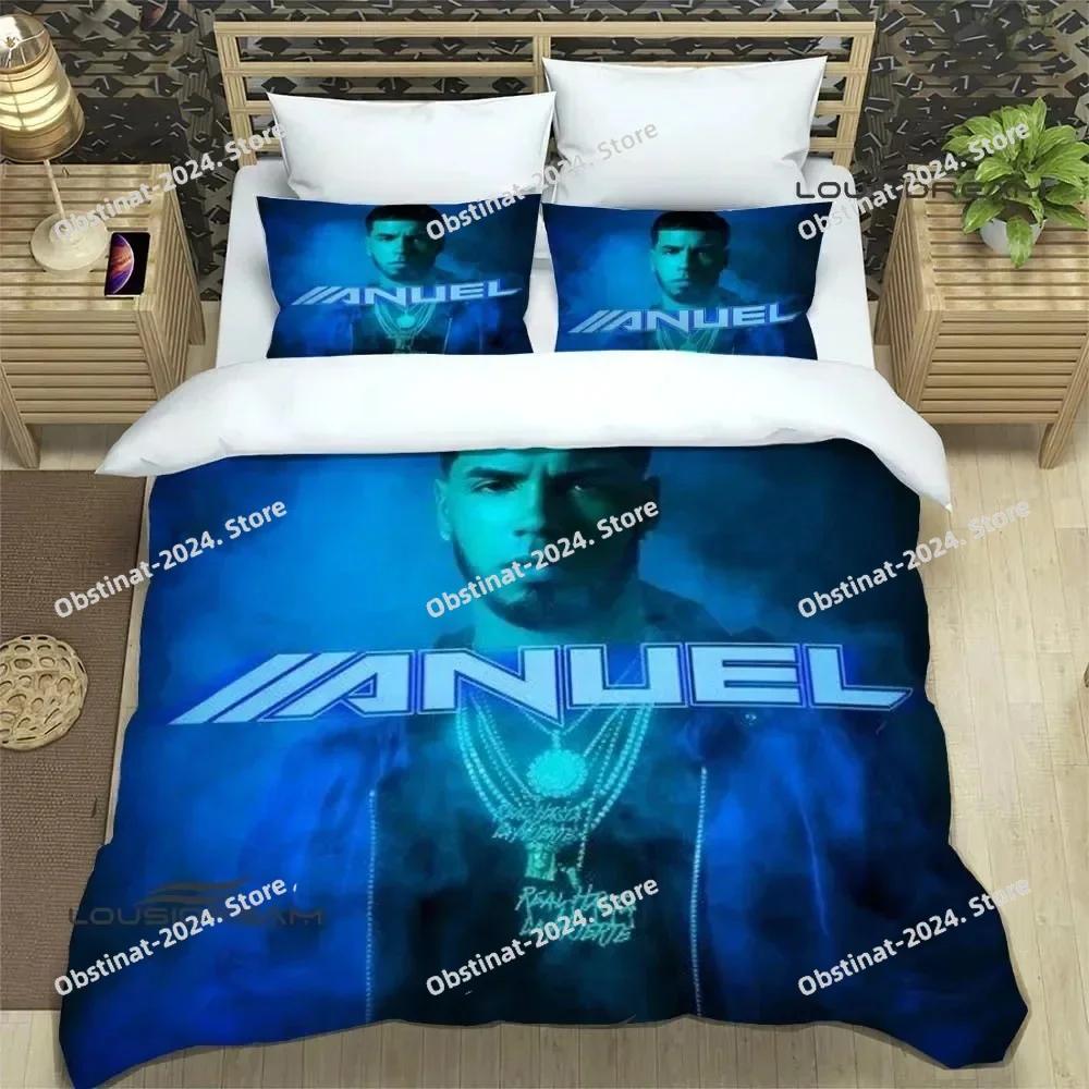 Постельное белье с принтом от рэпера Anuel AA Комплект постельного белья с наволочкой Пододеяльник Мягкий Односпальный Двуспальный Queen Super King Size роскошный подарок