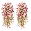 2 шт. искусственные подвесные цветы петунии, устойчивые к ультрафиолетовому излучению, многоразовые искусственные петунии для праздничного оформления свадебной вечеринки на открытом воздухе