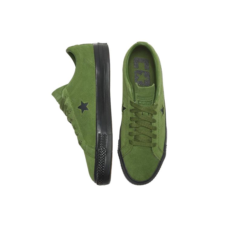 Converse One Star Pro Retro Casual Slip Resistant Durable Low Top Skate Shoes Unisex Sneakers Green 166838C