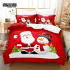 Red Christmas Bedding Set, 3Pcs Duvet Cover Set, Soft Comfortable Breathable Duvet Cover, For Bedroom Guest Room Decor