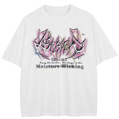 Уличная футболка с графическим рисунком с большими буквами, хлопковые топы унисекс, футболки, летняя футболка с короткими рукавами