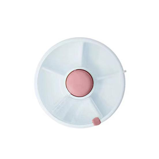 Круглая коробка для хранения закусок с крышкой, 5 отделений, большая вместимость, настольная, многоцелевая, для сервировки сухофруктов, орехов, конфет