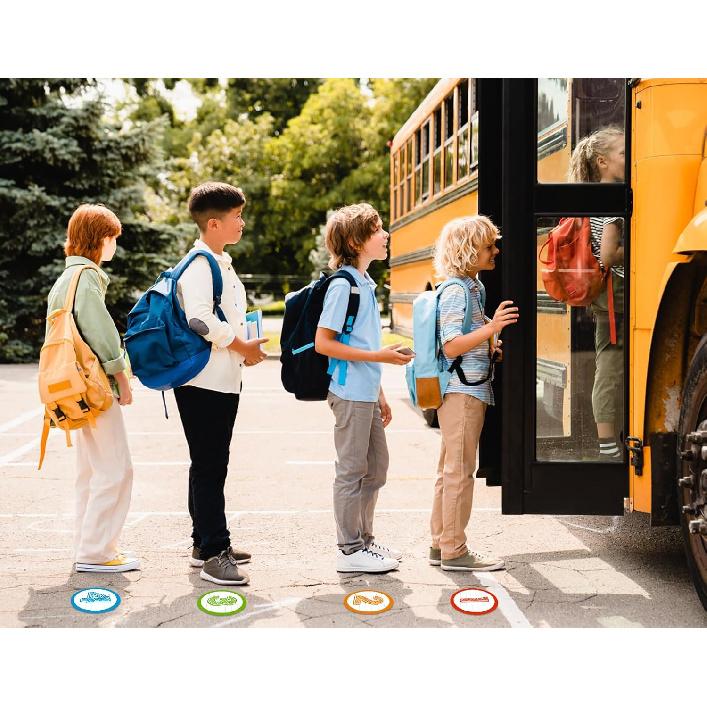 36PCS Colorful Number Spot Markers Stickers Line up Spots for Classroom Floor Number Stickers Classroom Line up Spots Dots Floor Decals for Teacher