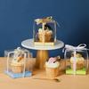 20pcs Clear Plastic Gift Packing Box Cake Boxes Bakery Boxes for Single Cupcake for Cake Chocolates Cookie Pie and More Pastries Birthday Party Favor