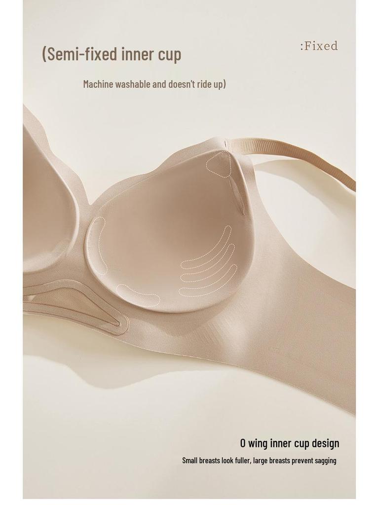 2025 Новый стиль красный беспроводной бюстгальтер: Бесшовное нижнее белье для большой груди, Подчеркивает форму, Поднимает, Контролирует боковые выступы, Эффект против провисания