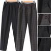Осень-зима флисовые женские повседневные прямые брюки среднего возраста с эластичной резинкой на талии, женские брюки большого размера