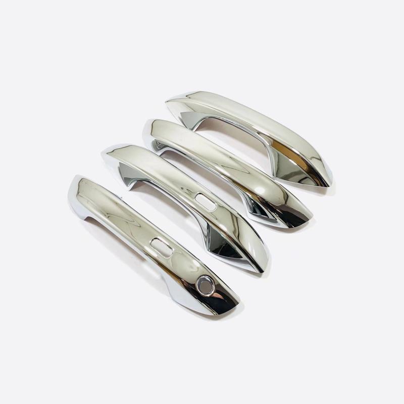 For Seat Leon FR MK4 LHD Carbon Fiber Color Door Handle Cover ABS Decoration Protector Chrome Trim With 2 Smart Set