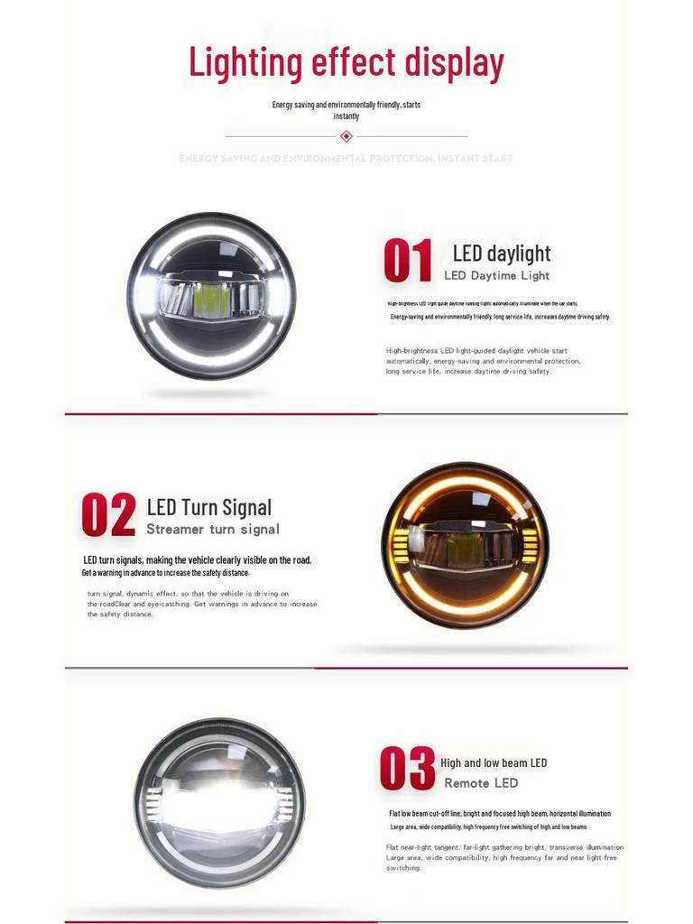 07-17 Wrangler Full LED Bi-Xenon Headlight Assembly with DRL & Turn Signal