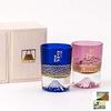 Стеклянная кружка Fuji Glass Tajima Glass с золотым листом Fuji Cold Sake Cup Lazuli Blue x Cherry Blossom, набор из 2 шт. Стеклянная кружка Edo Kiriko Day, празднование шестидесятилетия