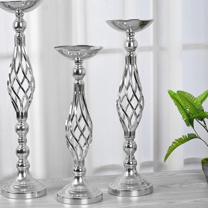Металлическая подставка для цветочной композиции, свадебные центральные элементы с цветами, элегантная ваза для цветов, канделябр, подсвечники для домашнего декора