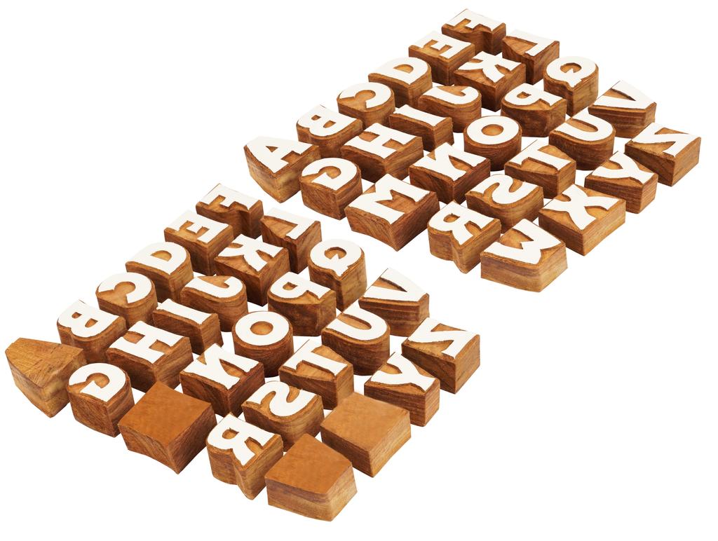 IBA Indianbeautifulart Текстильный печатный блок заглавные буквы алфавита AZ вырезанные вручную деревянные буквы деревянный штамп деревянный блок