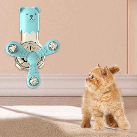 Игрушка для предотвращения утечки корма для домашних животных, интерактивный вращающийся вентилятор, диспенсер для кошачьей еды, игрушка, креативная медленная кормушка, товары для домашних животных