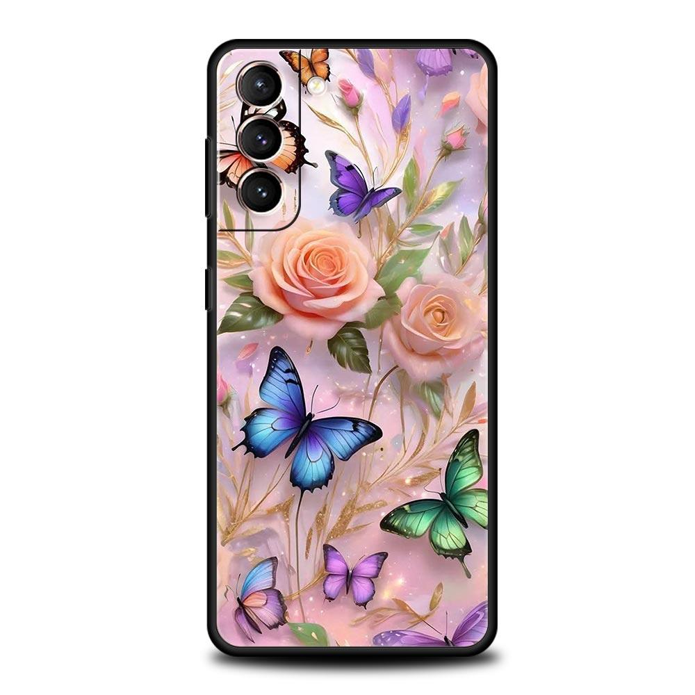Butterfly Design Phone Case Cover for Samsung Galaxy S26 S25 S24 S23 S22 S20 S21 FE Ultra S25 Edge Plus 5G Soft TPU Shell Fundas