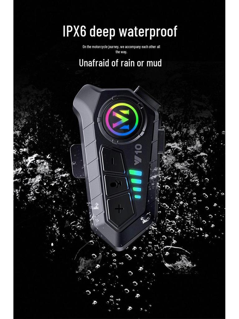 Y10 Водонепроницаемая Bluetooth Гарнитура для Мотоциклетного Шлема с Шумоподавлением