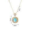 Luxurious Imitation Emerald Gemstone Pendant Necklace for Women 2024 New Stainless Steel Chain Jewelry Party Accessories