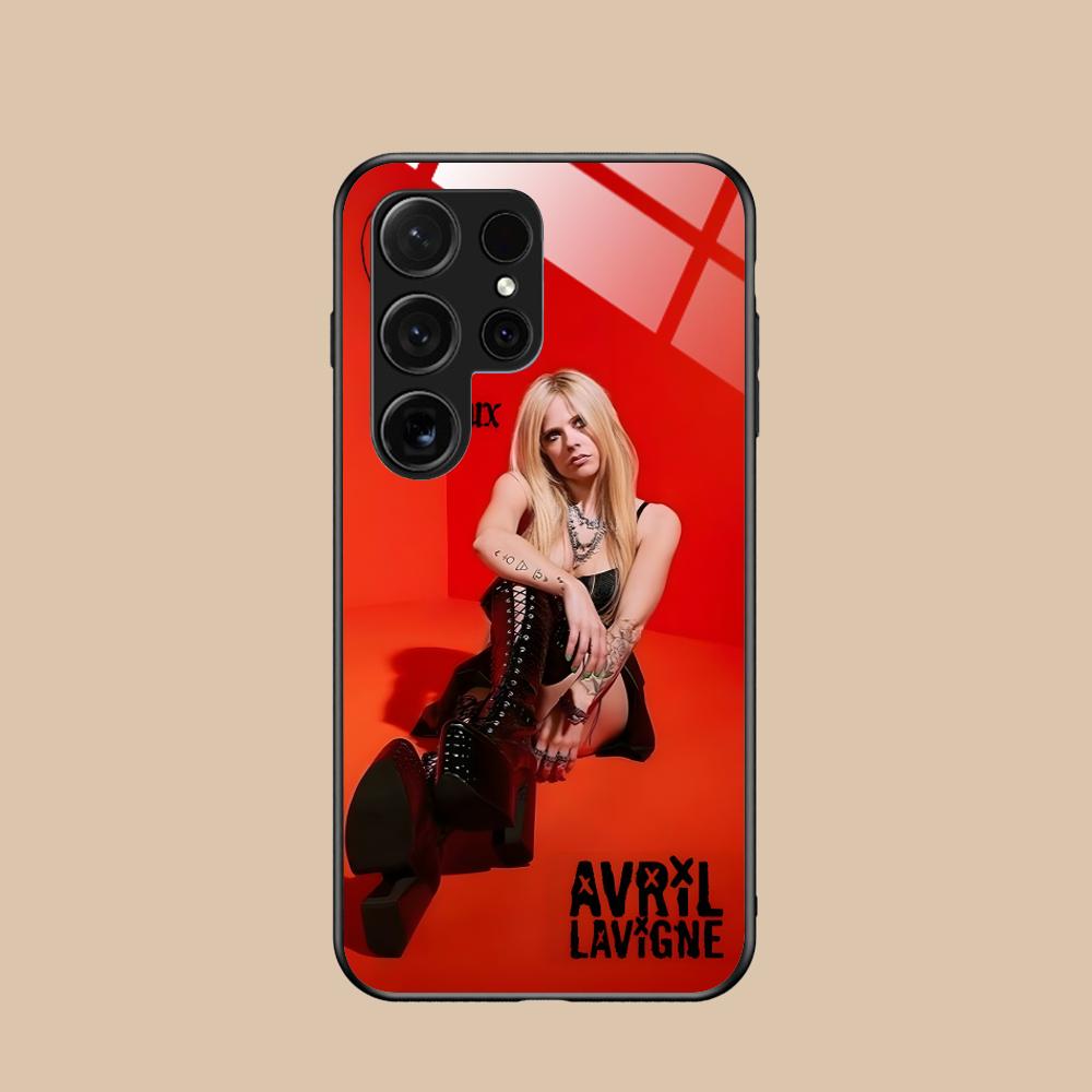 Стеклянный чехол для мобильного телефона Avril Lavigne для Samsung Galaxy A56 55 54 53 52 51 36 35 34 23 16 15 5G Цветная крышка