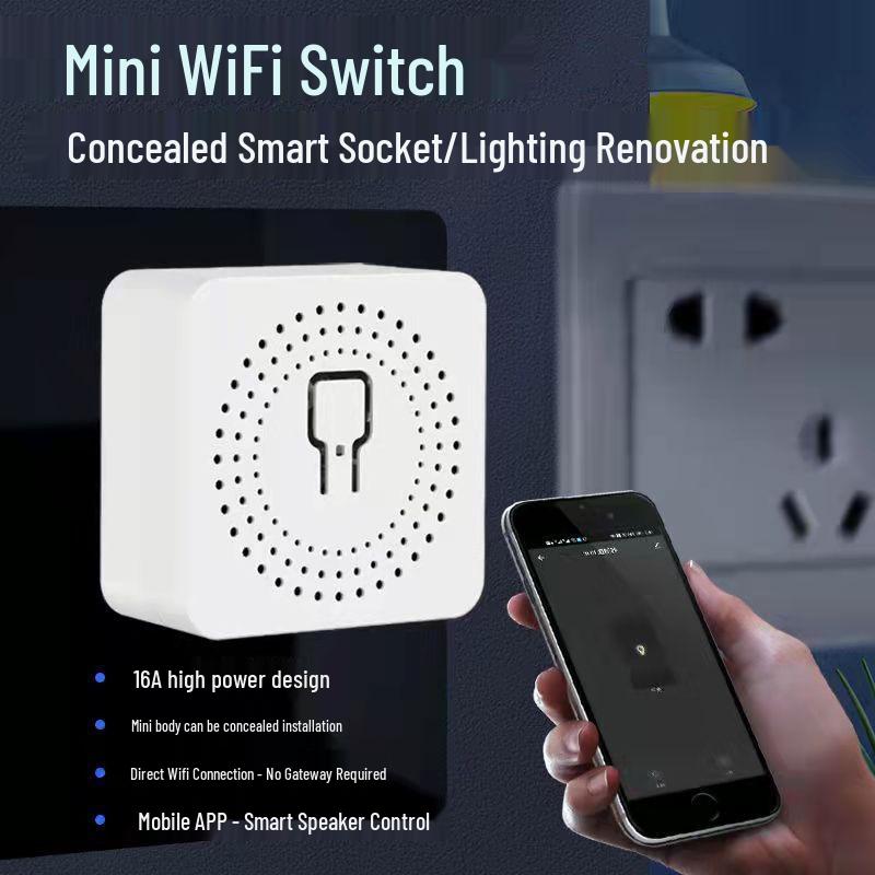 Мини-скрытый умный WiFi-переключатель с голосовым управлением и управлением через приложение для скрытой установки
