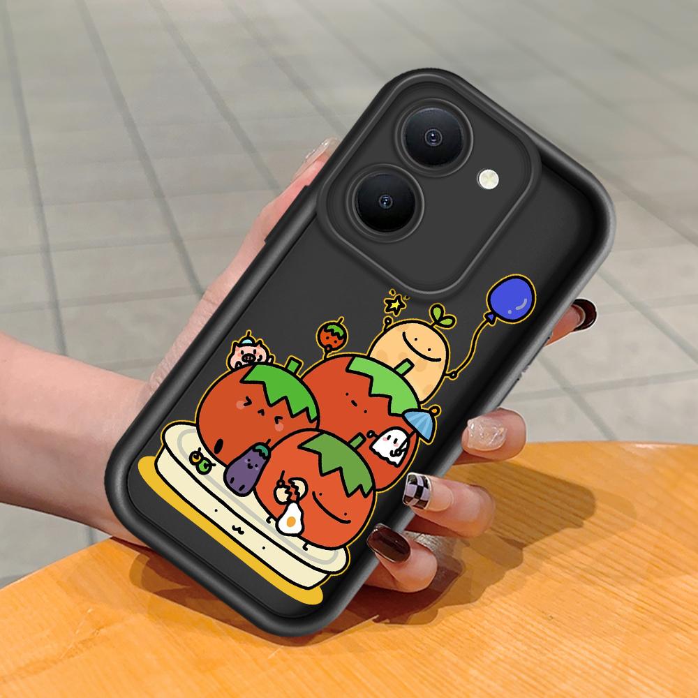 Soft Silicone Square Ladder Printing Pattern Phone Casing Full Cover Camera Shockproof Protection Rubber Case for Vivo