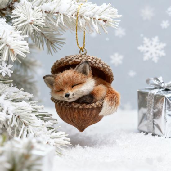 2D Лесные животные Желуди Украшения Уютные Лесные Рождественские украшения Акриловые Подвесные украшения с лесными существами для Домашнего Праздничного декора