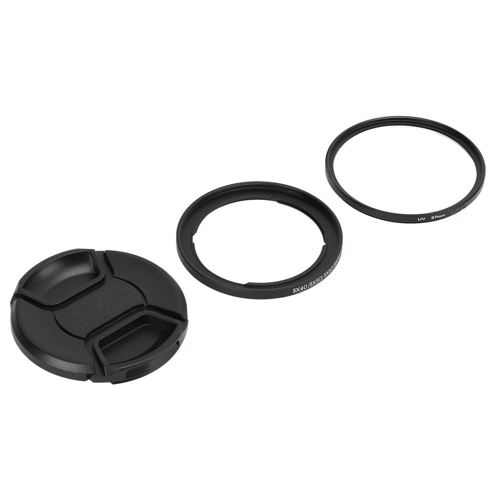 Protective 67mm UV Filter Filter Ring Lens Cap Sets for Canon SX40 Series Camera