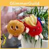 Fun And Playful Plush Keychain Toys Featuring Cartoon Hamburger And French Fries