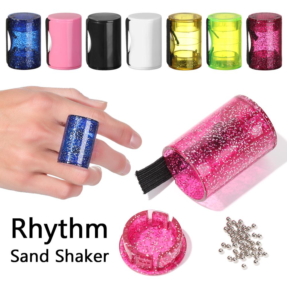 7 Colors Soft Guitar Ukulele Instruments Rhythm Sand Shaker Music Finger Ring Fingers Shot