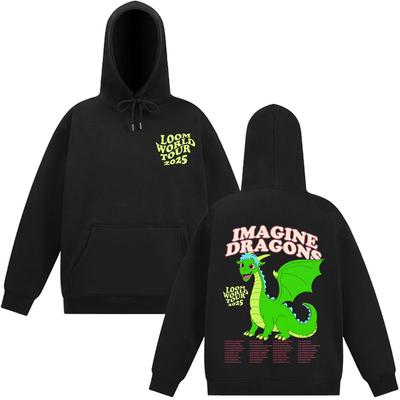 Imagine Dragons Loom Мировой тур 2025 Винтажная толстовка Мужская Женская Модная Оверсайз Толстовка С длинным рукавом Эстетичная Хип-хоп Толстовка