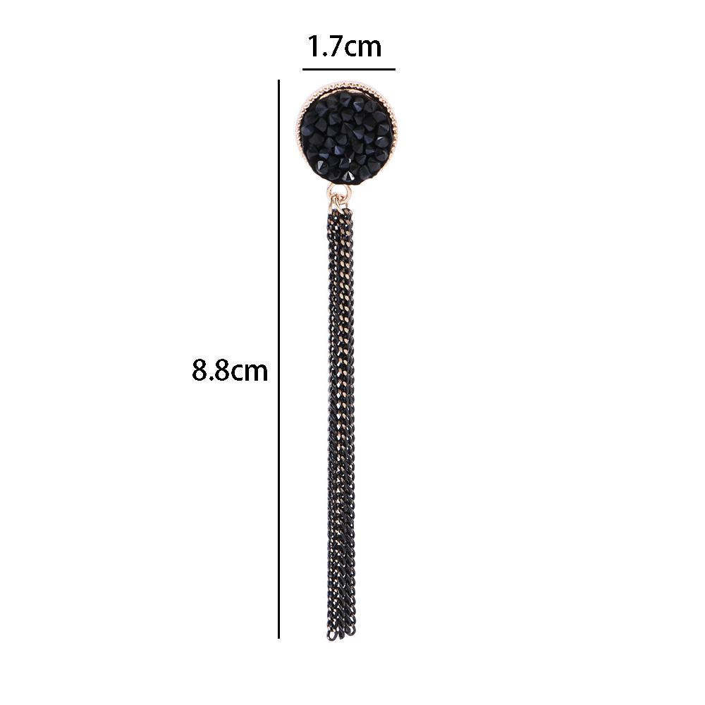 Женские круглые черные длинные аксессуары для вечеринок, ювелирные изделия, модные висячие серьги с кисточками, серьги-гвоздики