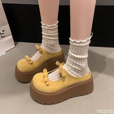 Модная универсальная обувь на танкетке, увеличивающая рост, короткая крутая драг, женская весенне-летняя обувь нового стиля на толстой подошве, простая и удобная женская обувь