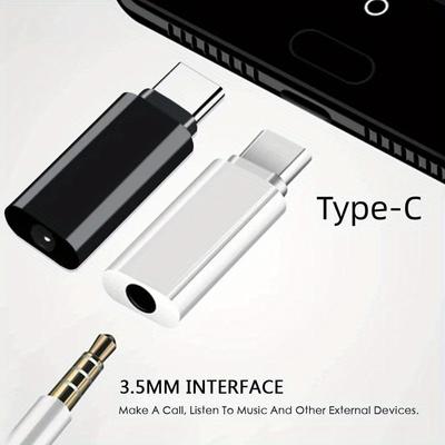 2 шт. Адаптер для наушников Type-C DC3,5 мм на аудиокабель Type-C Аудиоотверстие 3,5 на TYPE-C