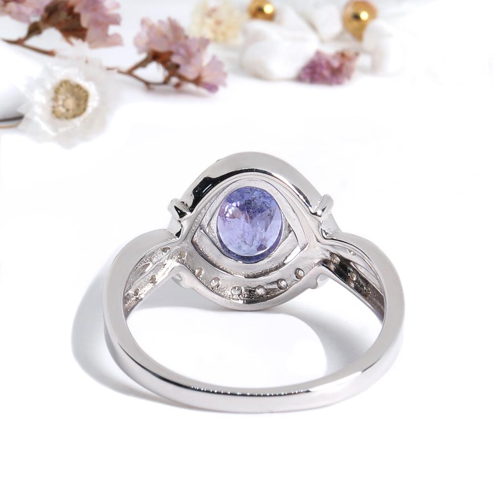 Bolaijewelry Кольцо из серебра 925 пробы с натуральным голубым танзанитом, изысканное ювелирное украшение в подарок для женщин