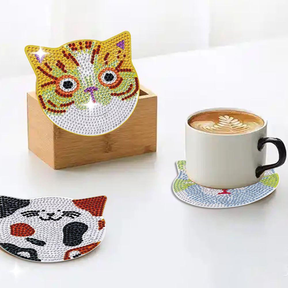 8PCS/6PCS Entry-level DIY Painting Coasters Cute Panda Coaster Kit Table Decor