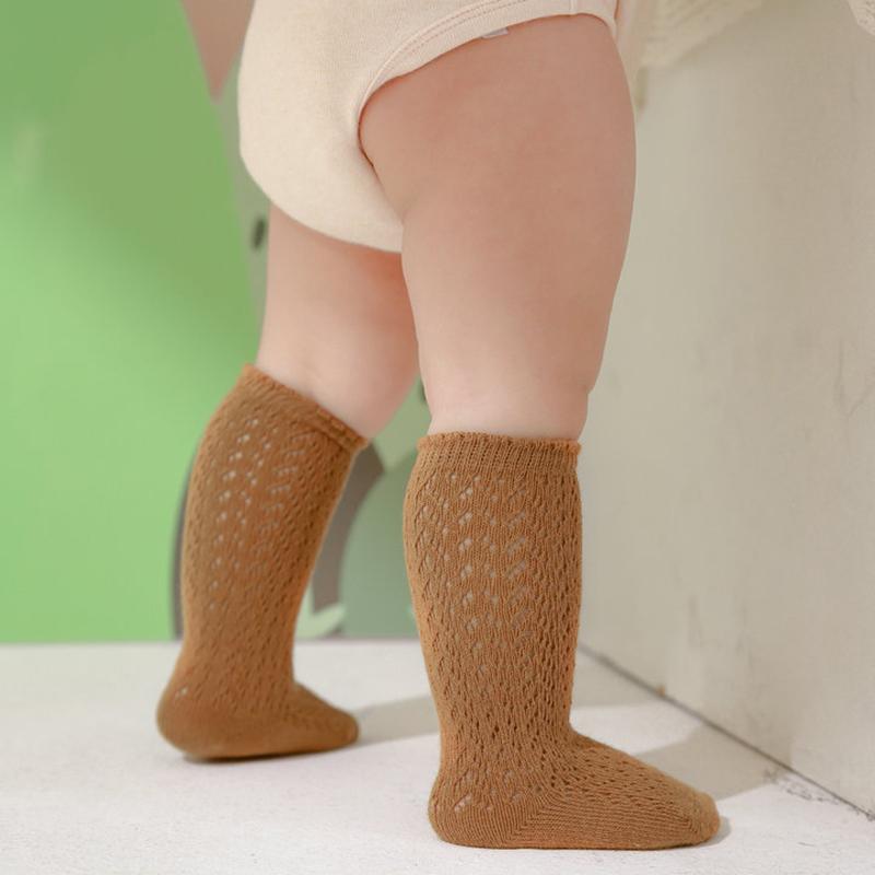 Детские сетчатые носки, однотонные детские носки средней длины