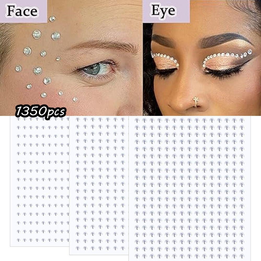 Самоклеящиеся наклейки со стразами для лица Самоклеящиеся наклейки со стразами для волос, макияжа лица